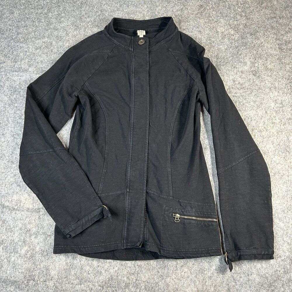 XCVI Jacket Womens Small Button Black Zipper Pockets Cardigan Grunge